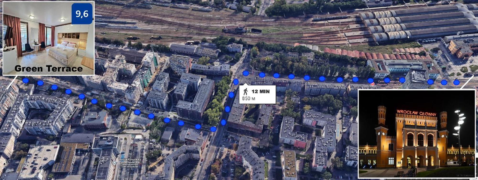 Terrace Centrum - Dworzec Glowny 850m!